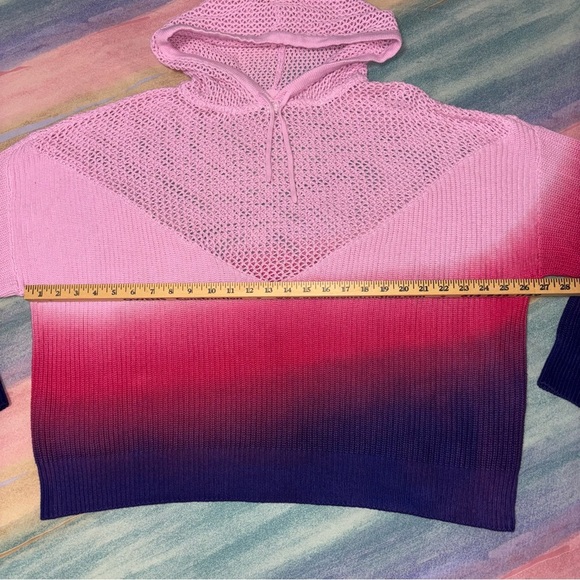 Spiritual Gangster Amar Meshed Up Ombré Cherry Dip Dye Hoodie size S oversized - Picture 9 of 10